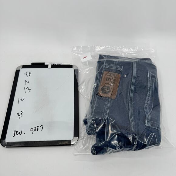 Risk Jeans Co Shorts Mens 38 (38x14 ACTUAL) Blue Denim Faded Wash Vintage Y2K - Picture 8 of 8